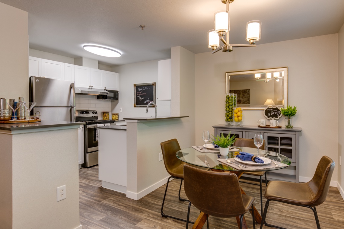 Callen apartment unit kitchen and dining room