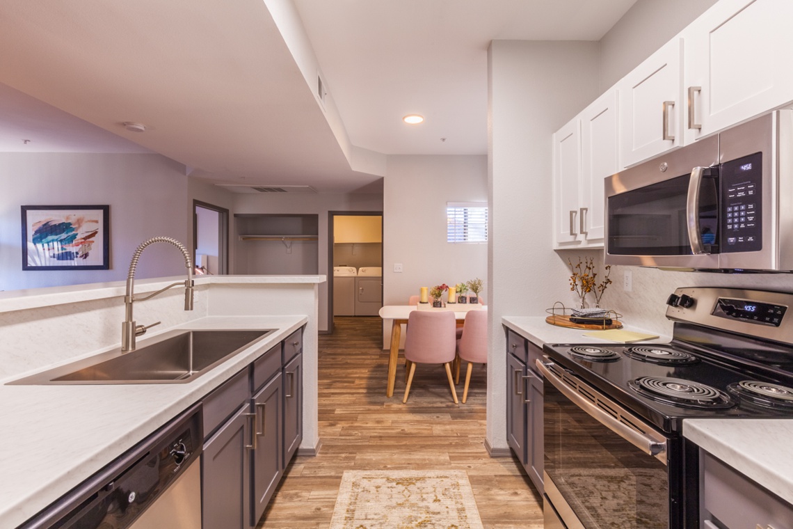 Apartment unit kitchen and dining area