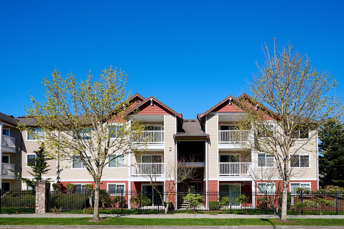 The exterior of the Smyth apartment complex